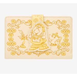 Loungefly Beauty and the Beast COGSWORTH and Friends Tonal Sketch Wallet NWT